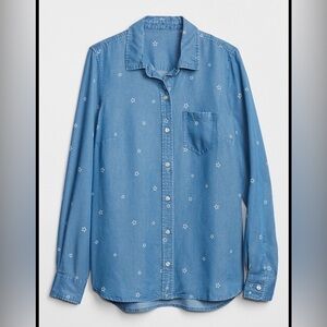 GAP Blue Star-Print Denim Shirt